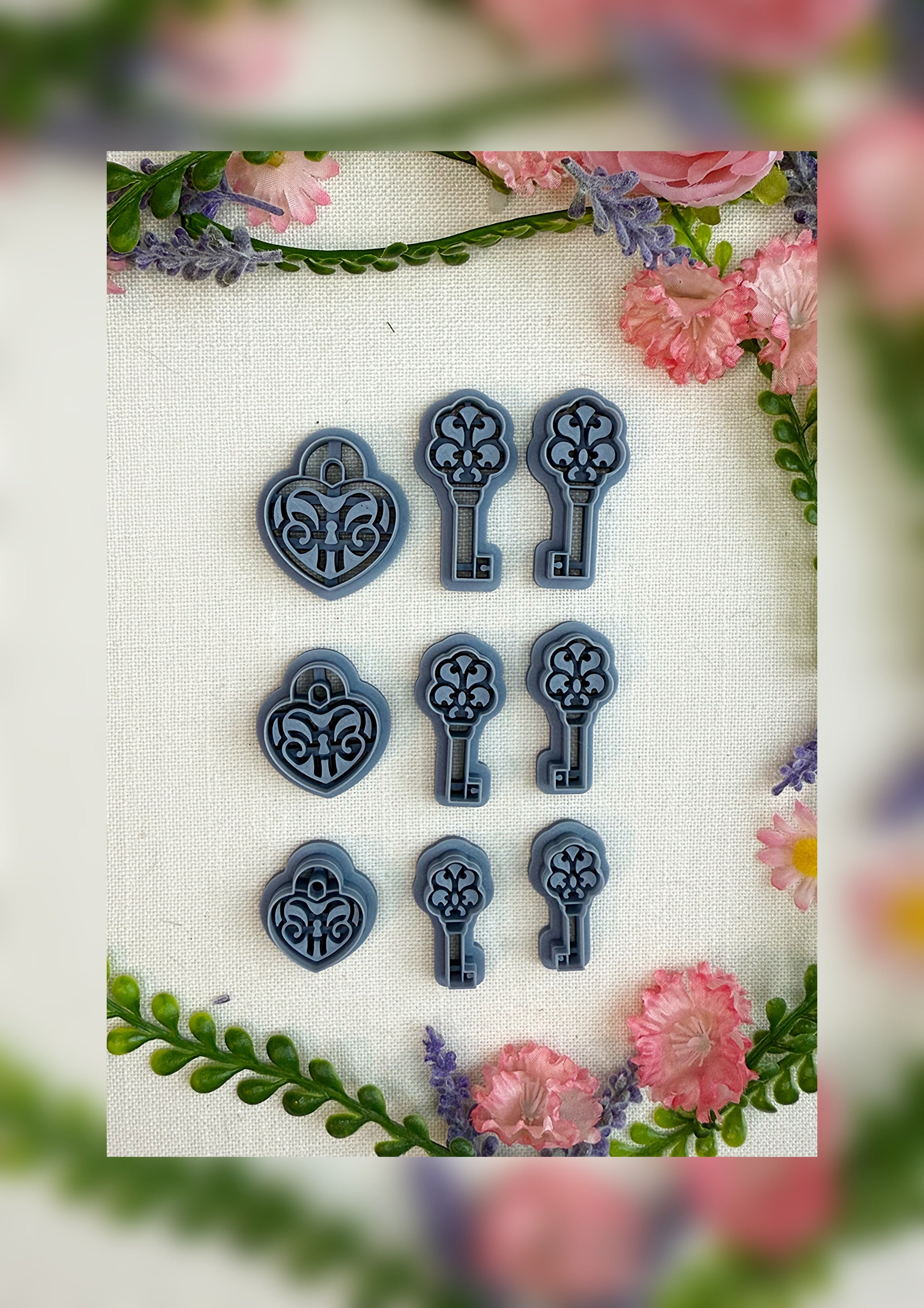 Secret Garden Lock & Key Clay Cutter Set – Polymer Clay Tools