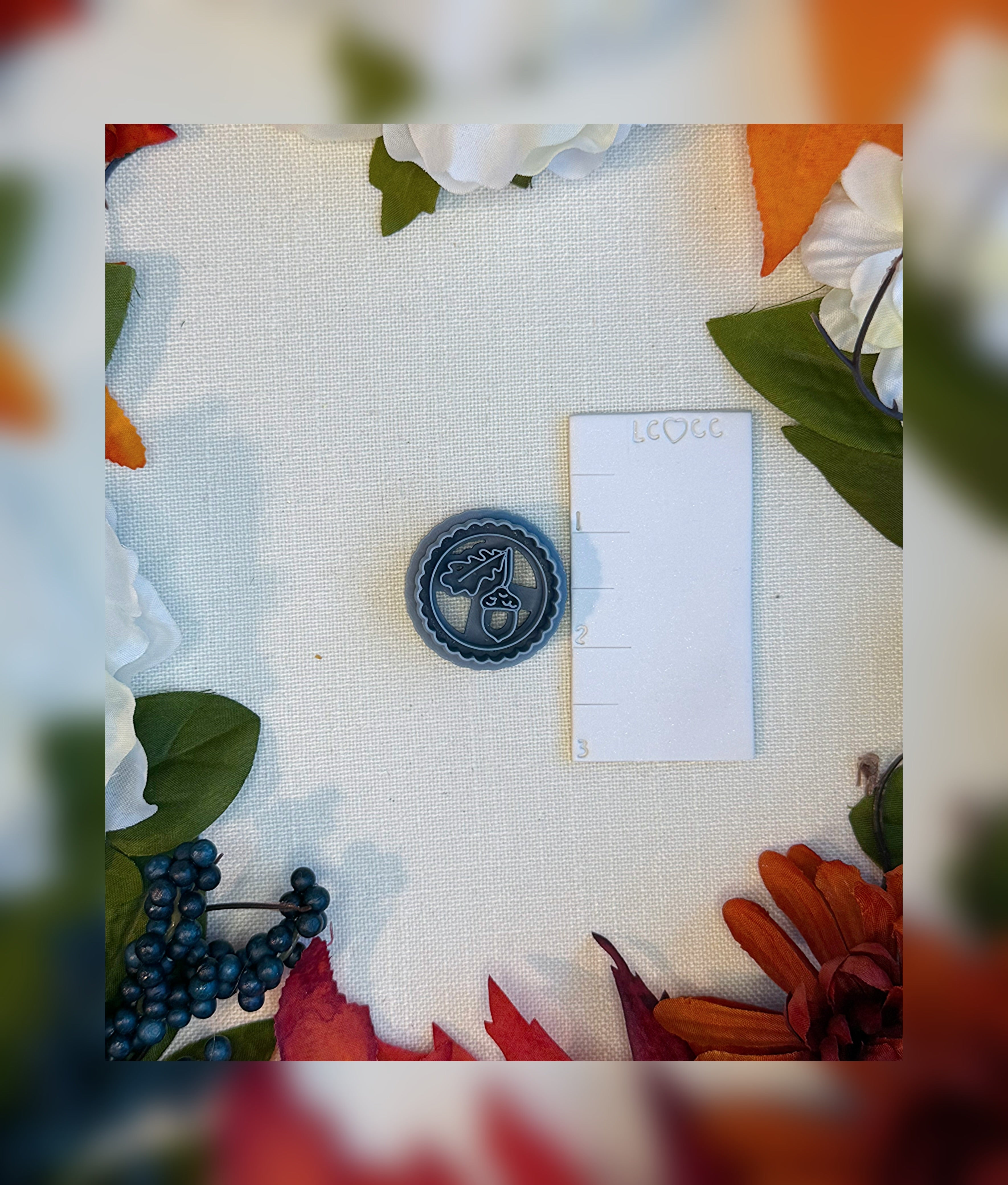 Acorn & Oak Leaf Emblem Clay Cutter | Polymer Clay Tool