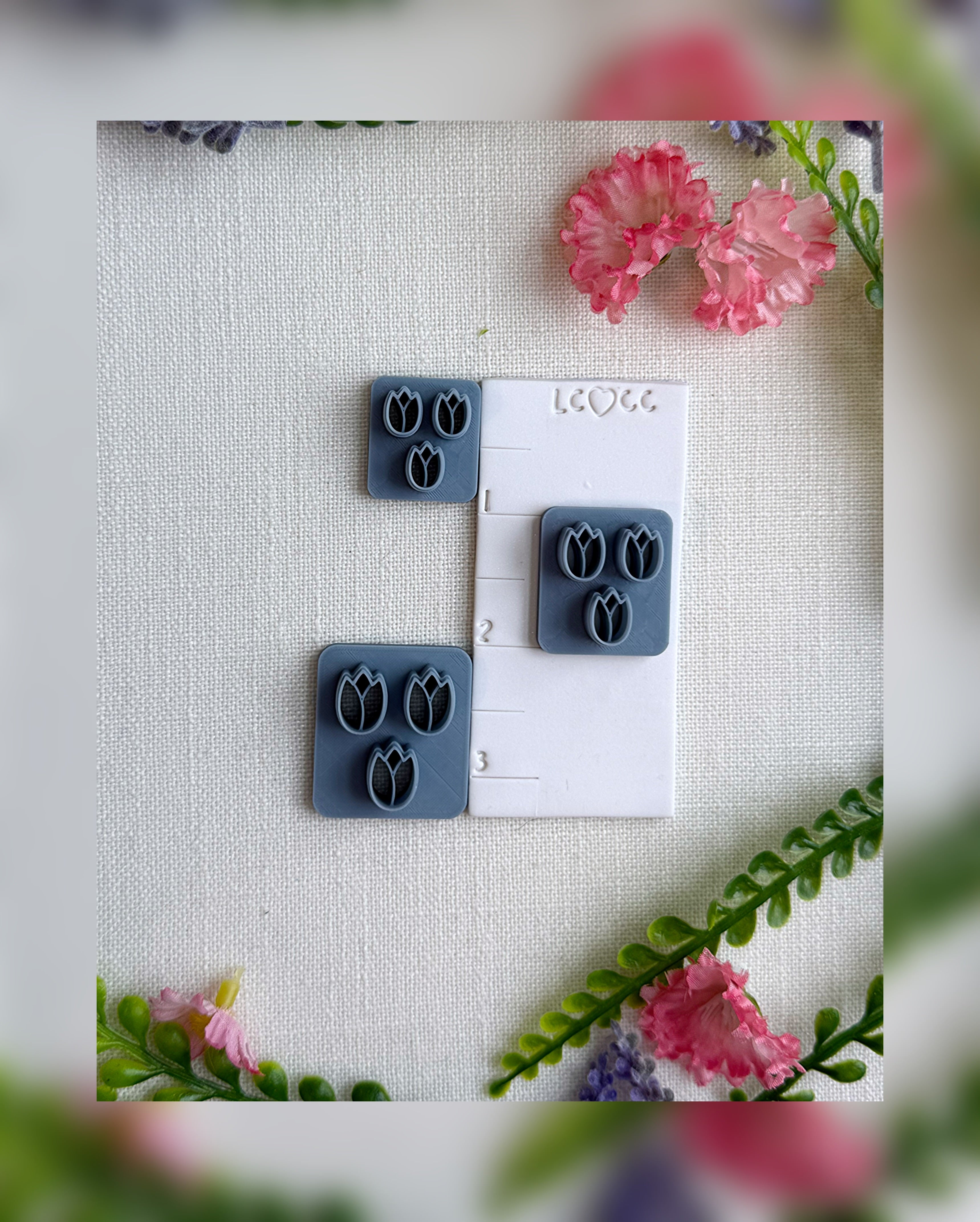 🌷Mini Tulip Clay Cutter Set – Polymer Clay Tool