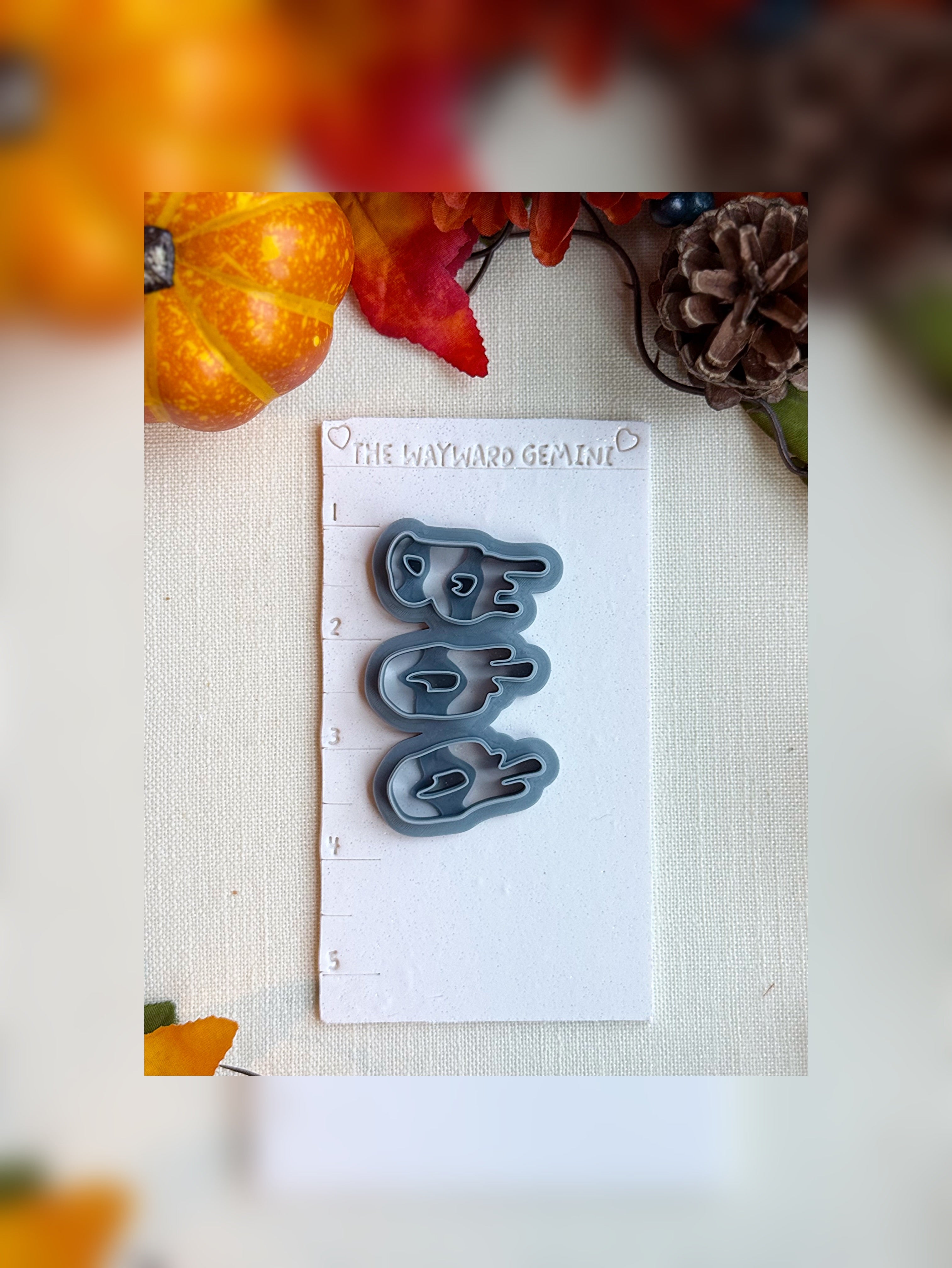 BOO! Drippy Ghost Letter Clay Cutter – Polymer Clay Tool for Halloween