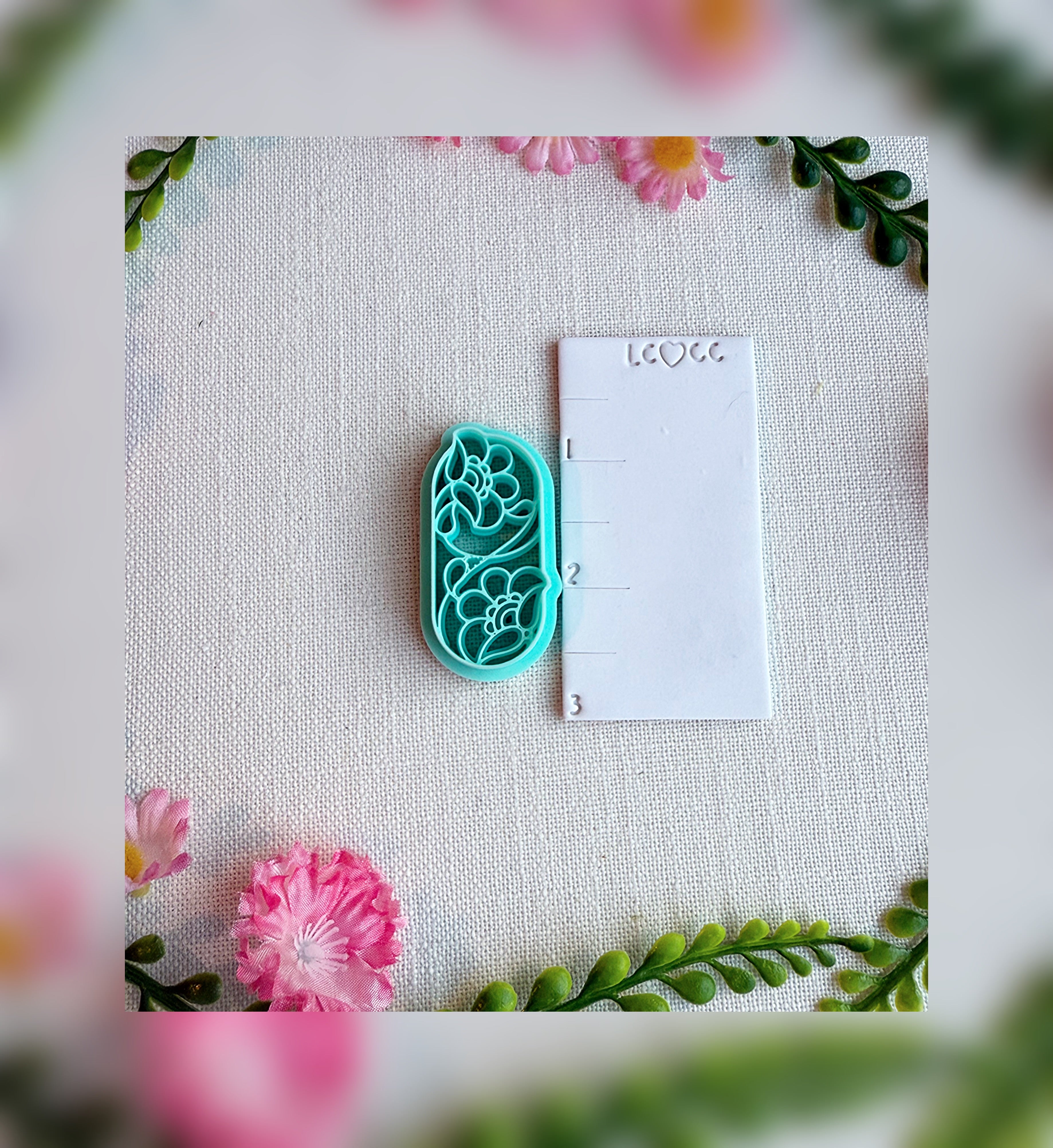 Glasshouse Bloom Stained Glass Floral Clay Cutter | Polymer Clay Tool