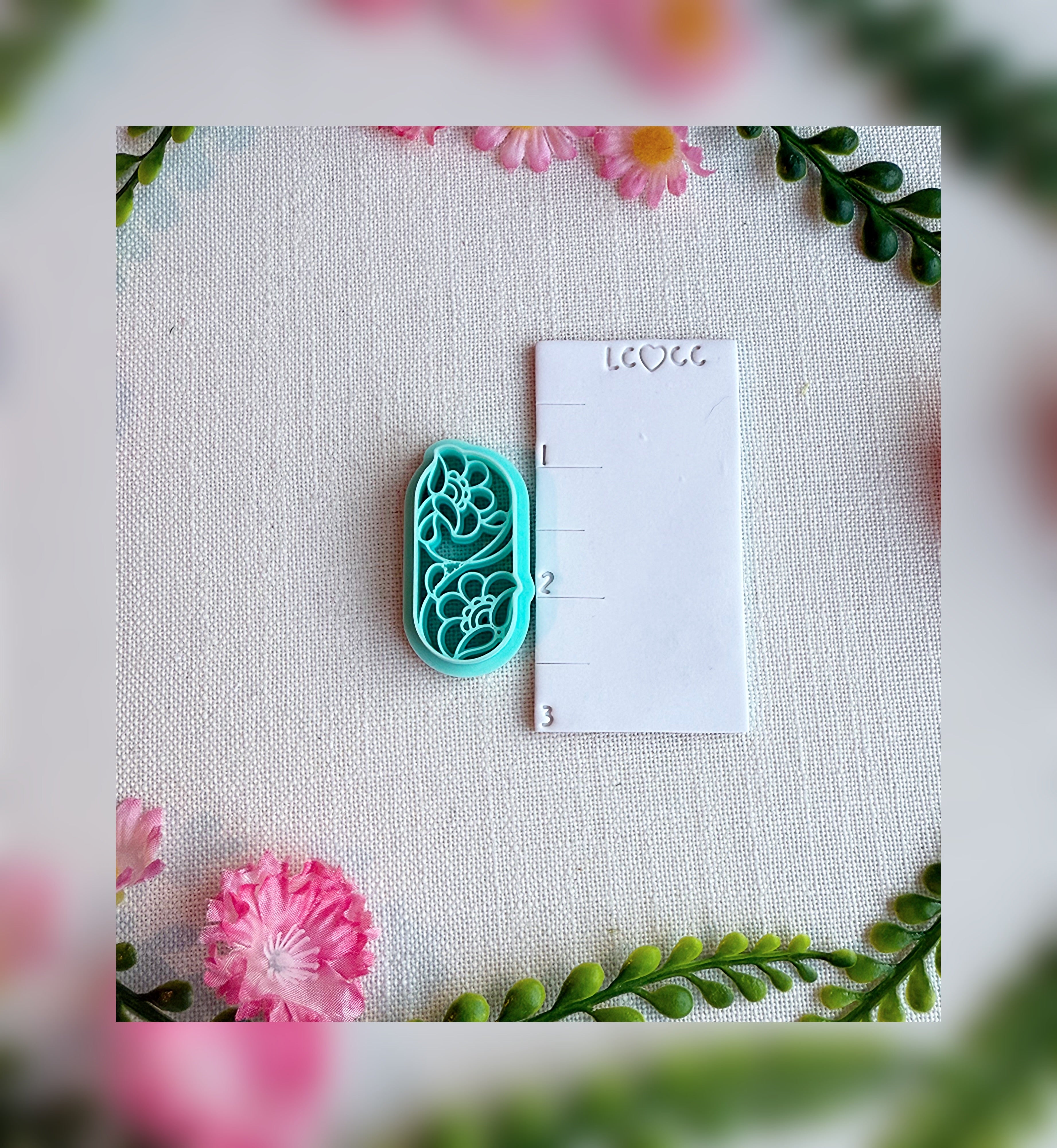 Glasshouse Bloom Stained Glass Floral Clay Cutter | Polymer Clay Tool