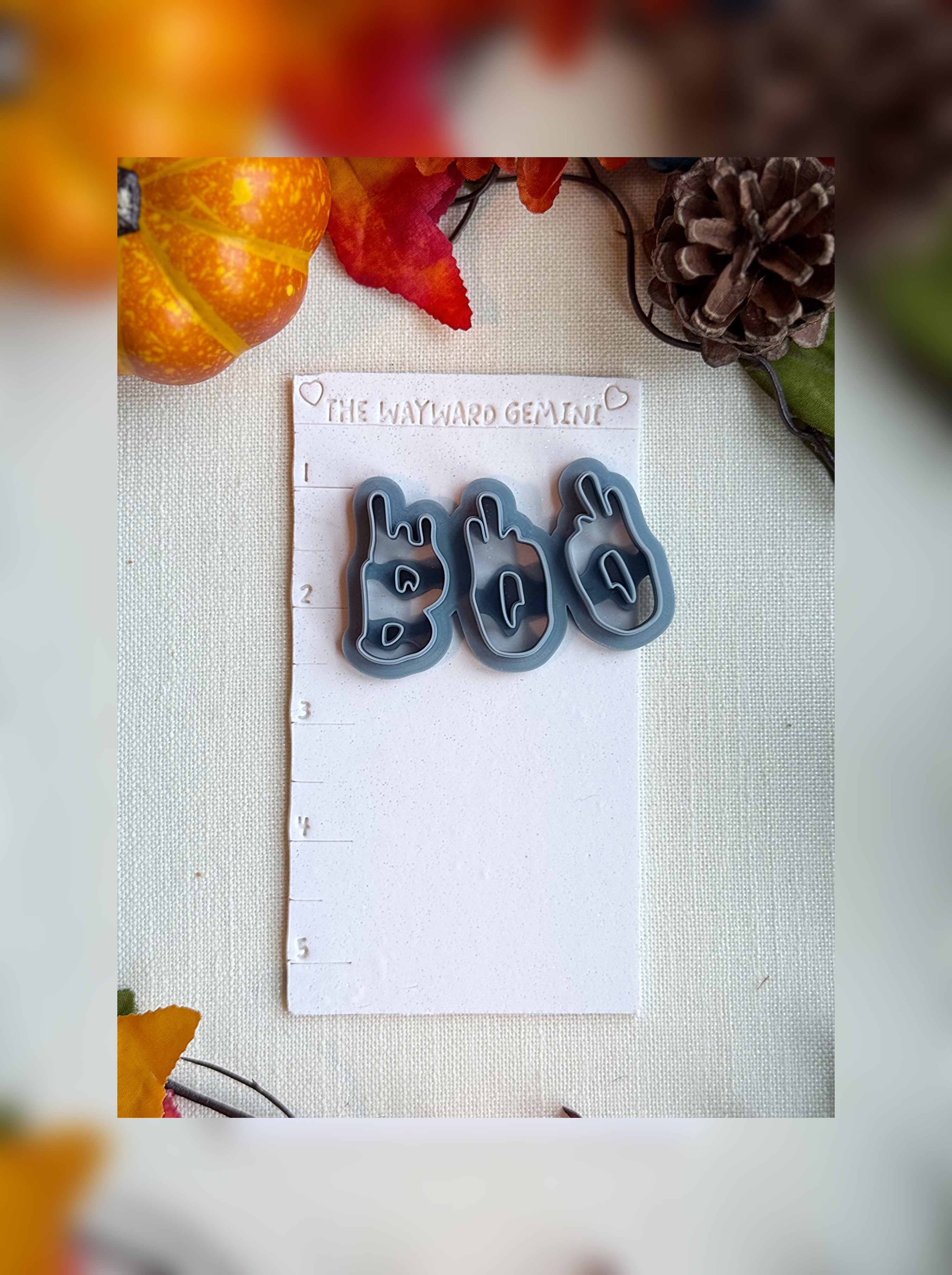 BOO! Drippy Ghost Letter Clay Cutter – Polymer Clay Tool for Halloween