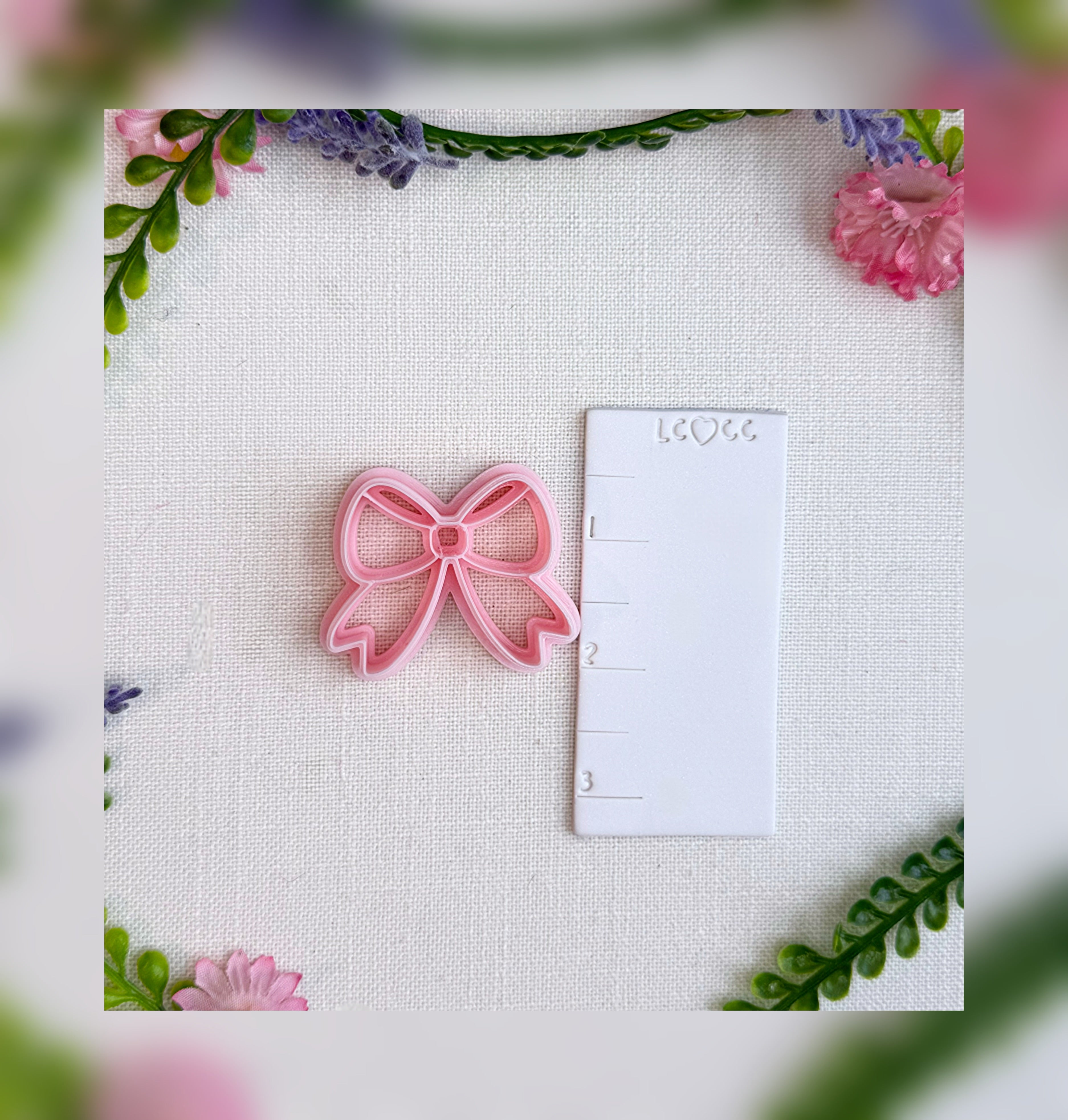 🎀 Sweetheart Bow Clay Cutter – Polymer Clay