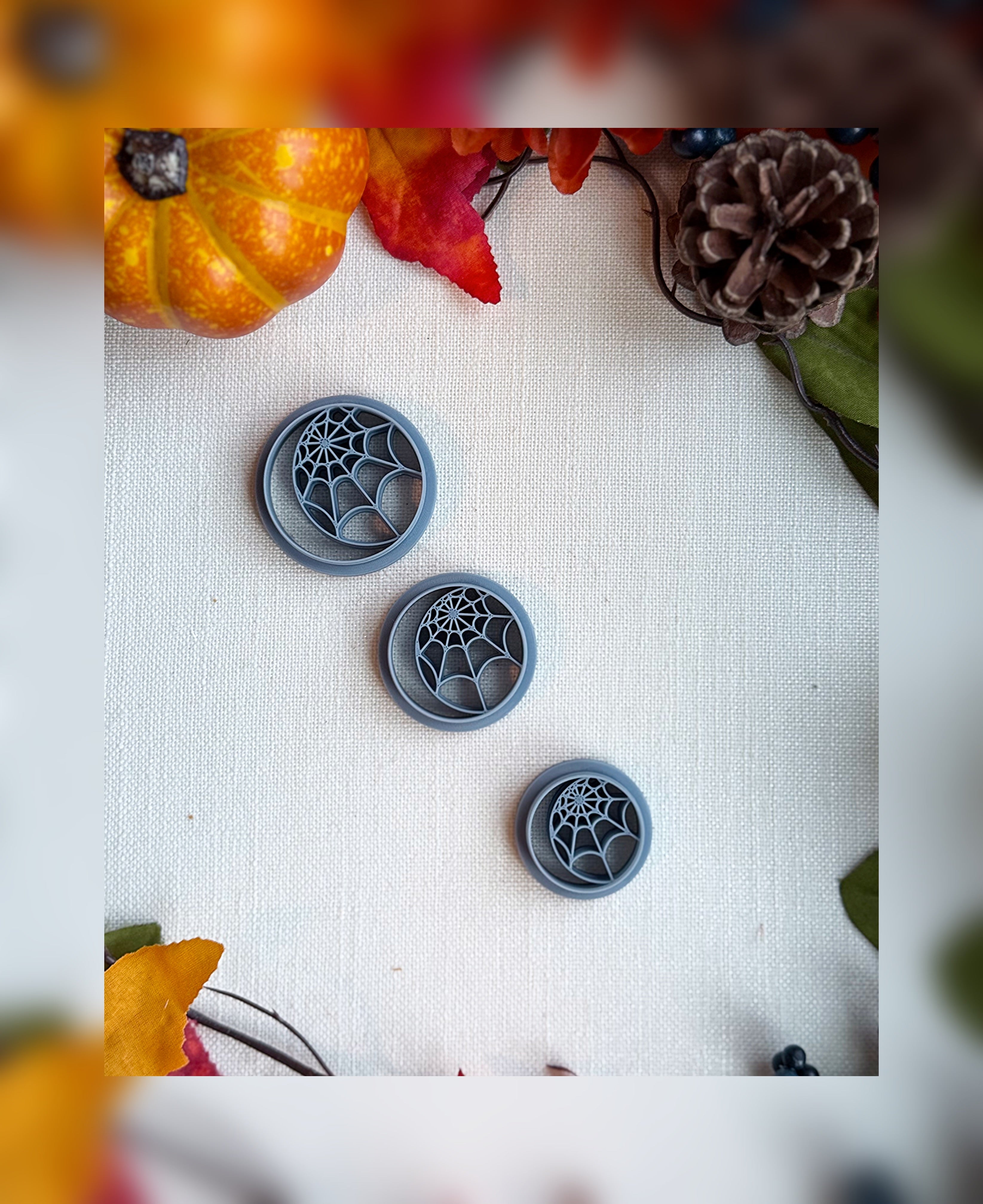 🕸️ Silken Shadows Clay Cutter – Polymer Clay Tool for Halloween