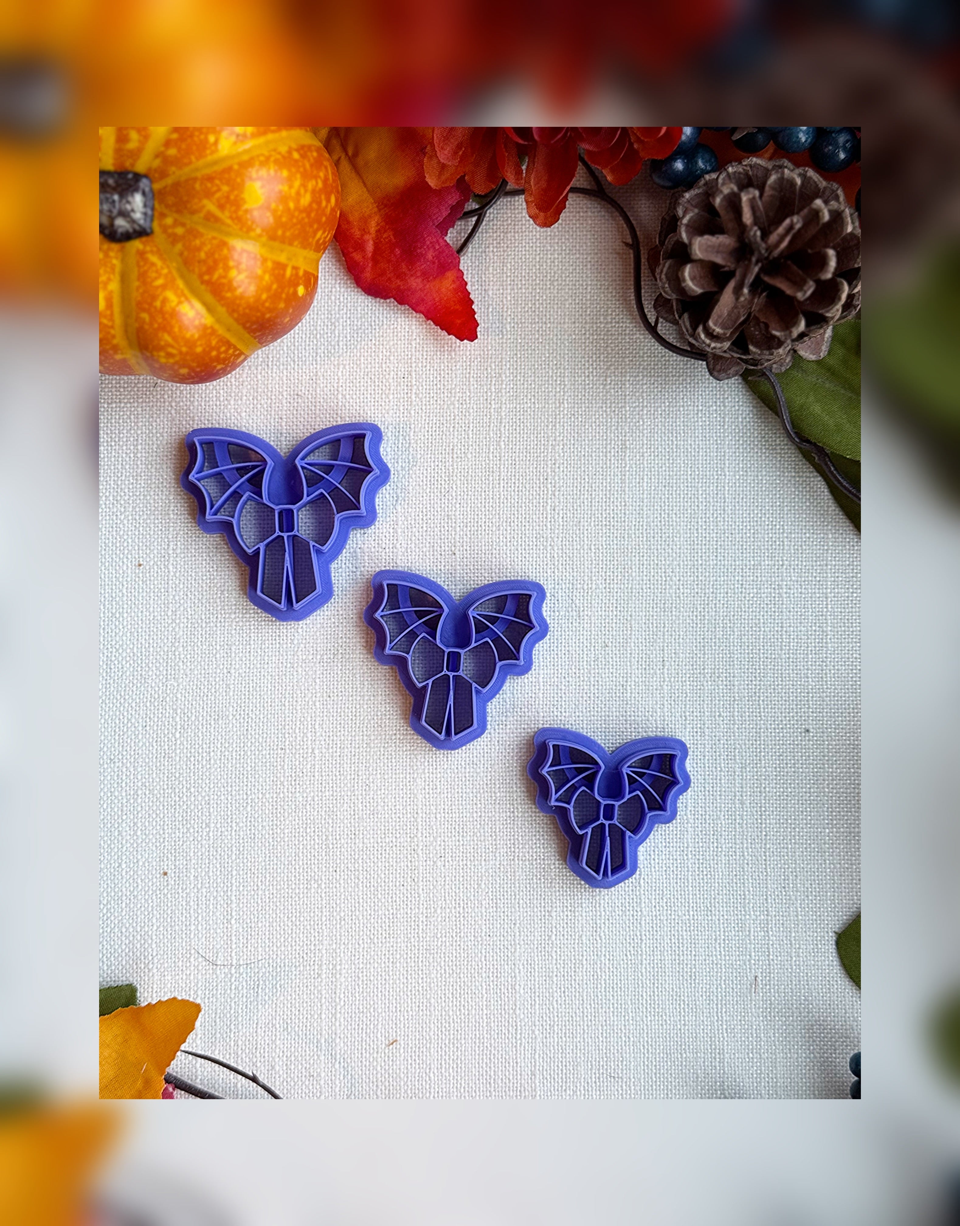 🦇 Batty Bow Clay Cutter – Polymer Clay Tool for Halloween