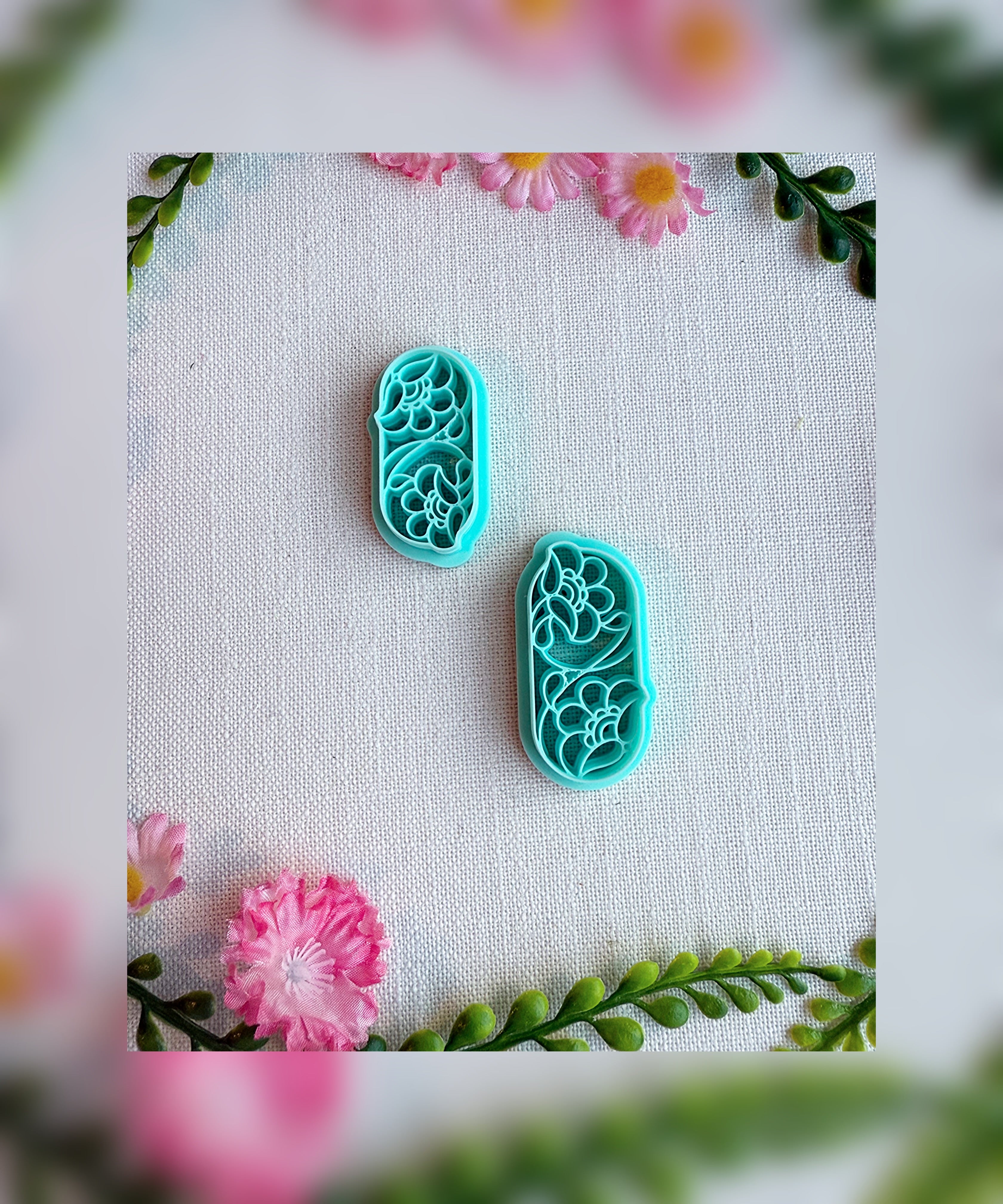Glasshouse Bloom Stained Glass Floral Clay Cutter | Polymer Clay Tool