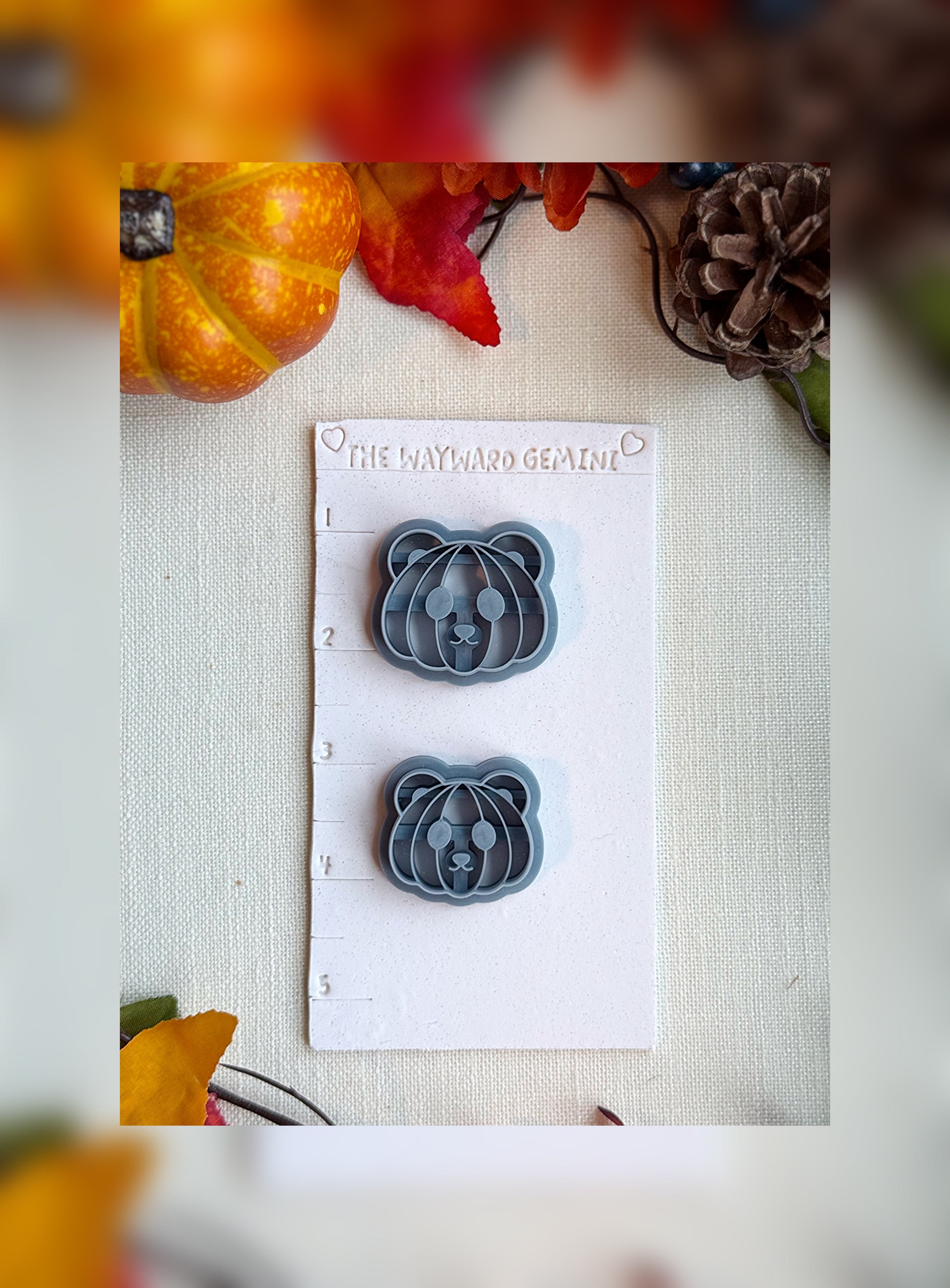 🧸 Pumpkin Panda Clay Cutter – Polymer Clay Tool for Halloween