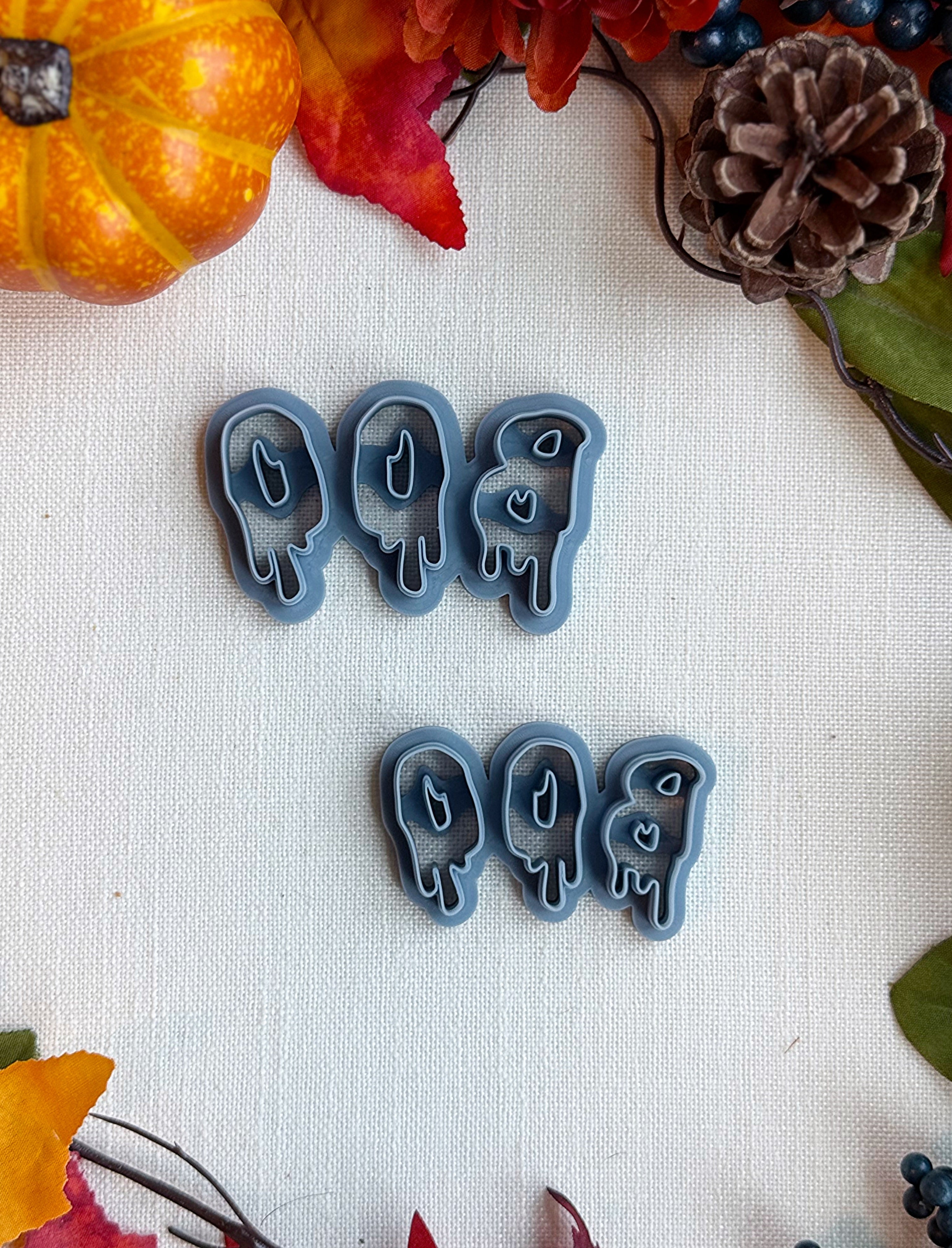 BOO! Drippy Ghost Letter Clay Cutter – Polymer Clay Tool for Halloween