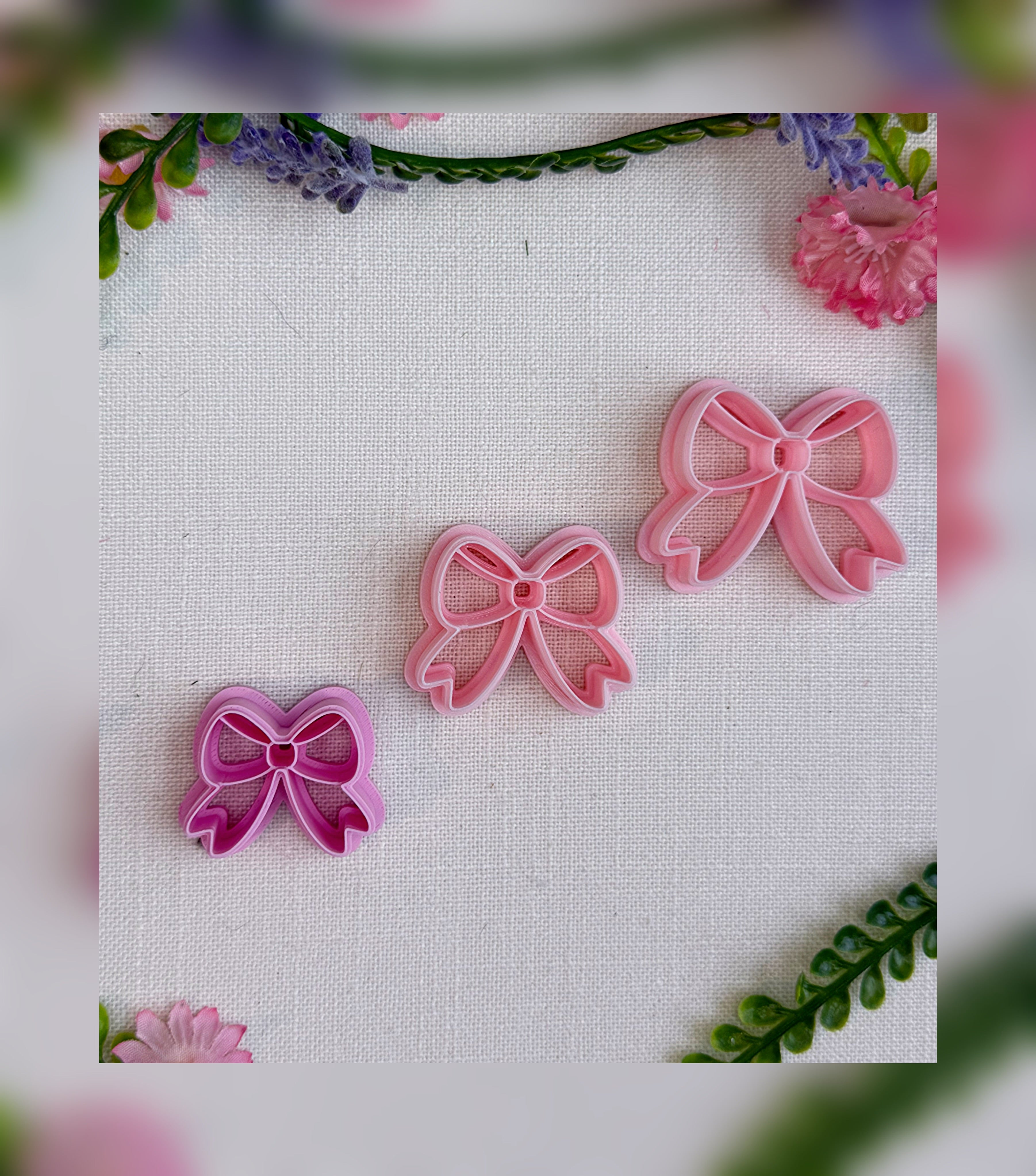 🎀 Sweetheart Bow Clay Cutter – Polymer Clay