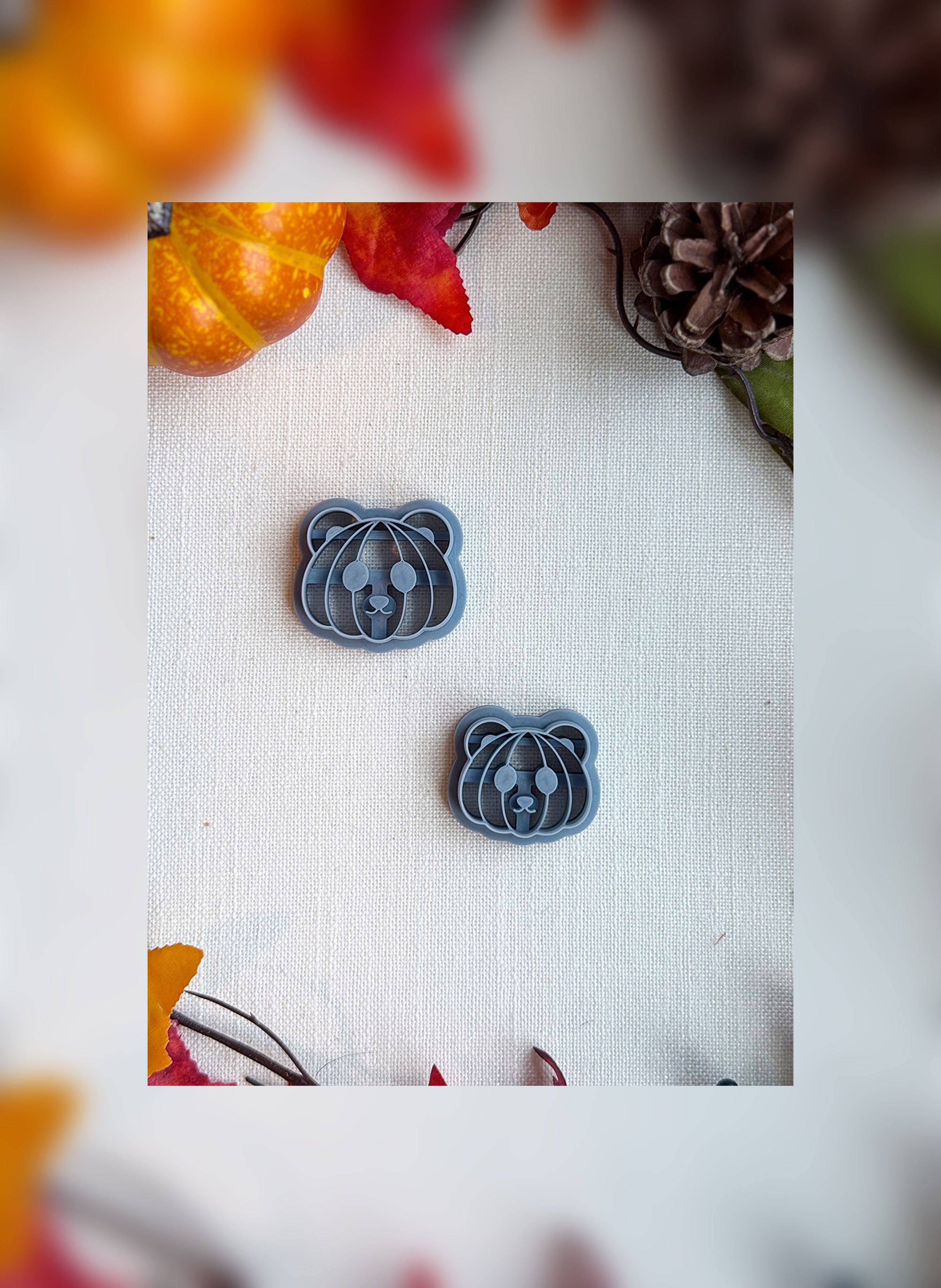 🧸 Pumpkin Panda Clay Cutter – Polymer Clay Tool for Halloween