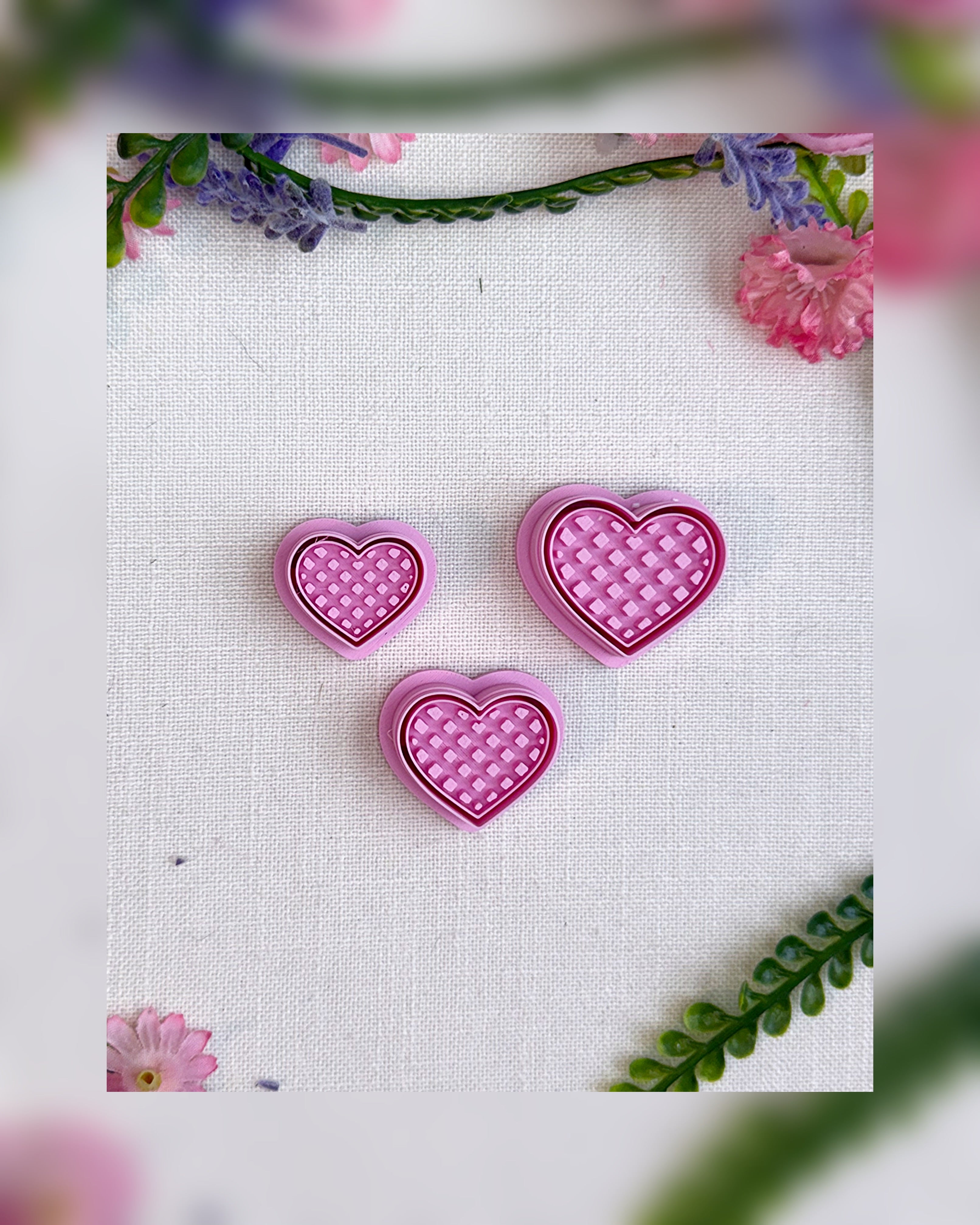 Waffle Heart Clay Cutter – Polymer Clay Tool