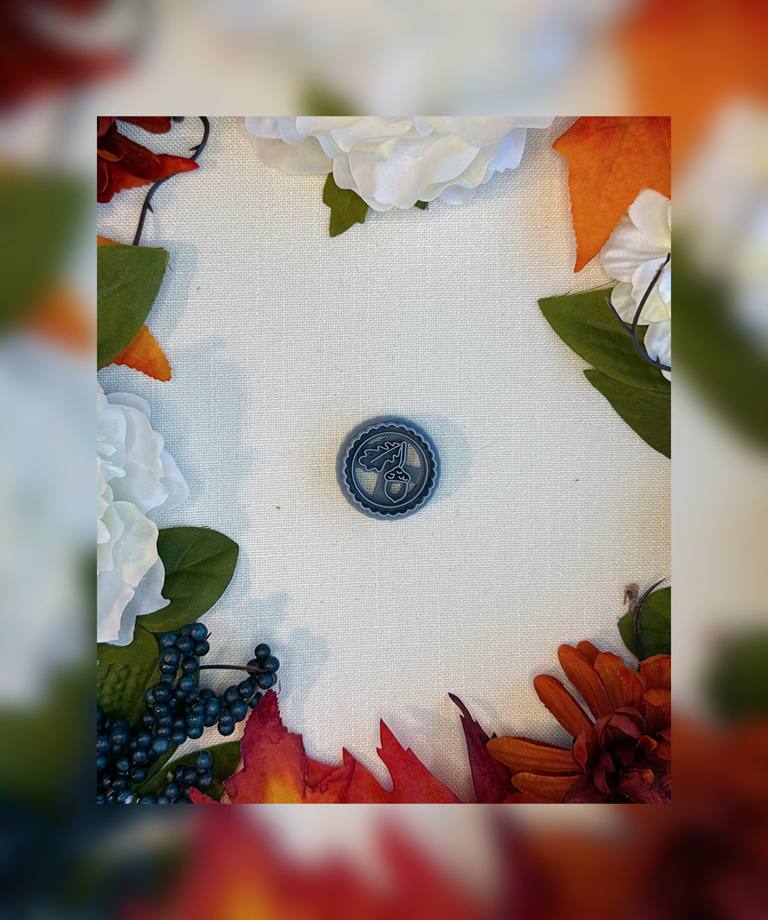 Acorn &amp; Oak Leaf Emblem Clay Cutter | Polymer Clay Tool