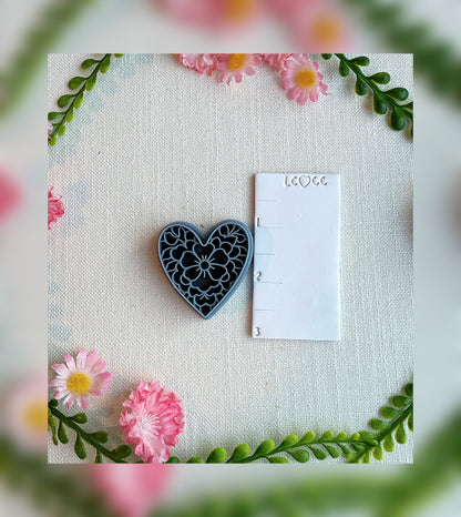 Floral Garden Heart | Polymer Clay Tool