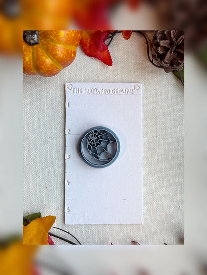 🕸️ Silken Shadows Clay Cutter – Polymer Clay Tool for Halloween