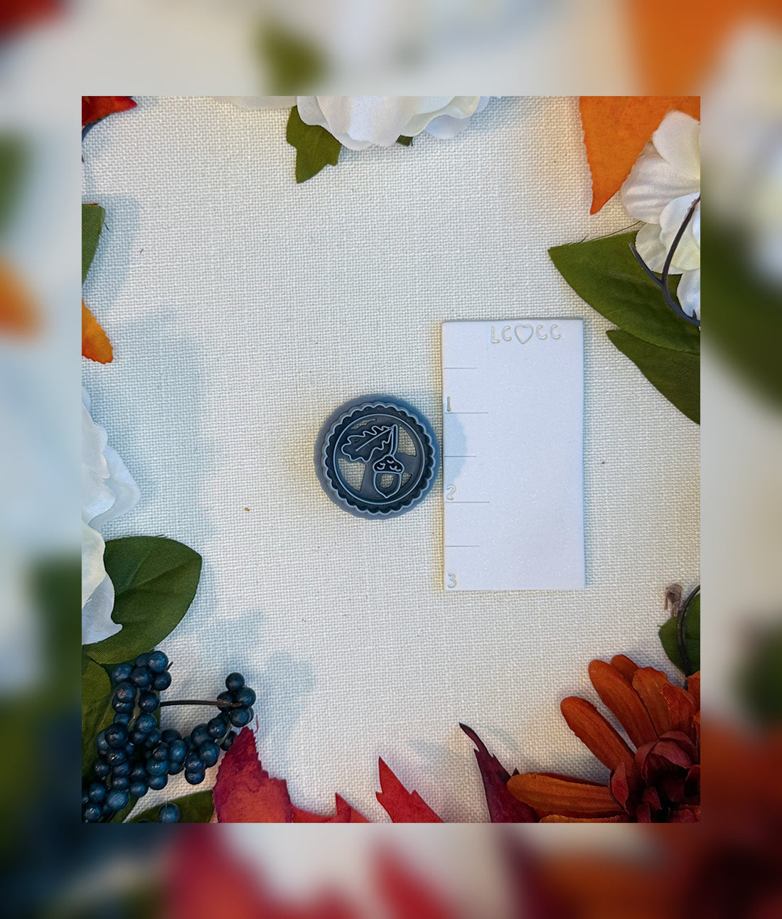 Acorn &amp; Oak Leaf Emblem Clay Cutter | Polymer Clay Tool