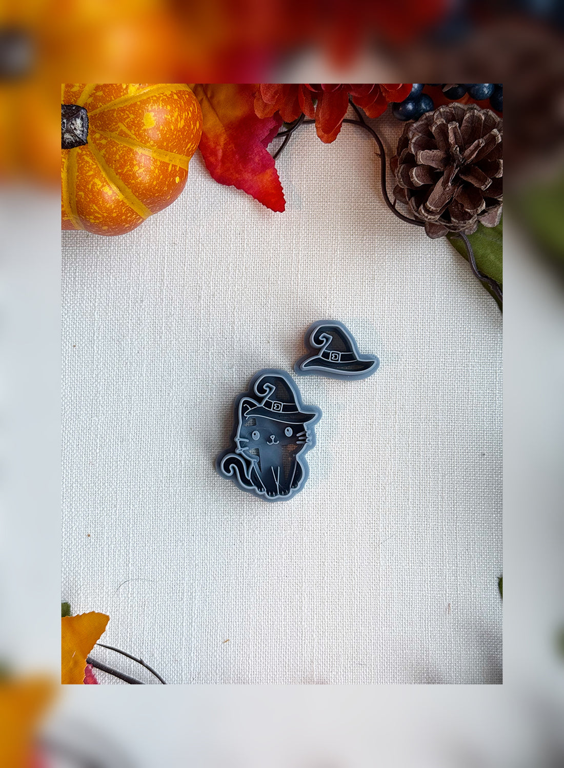 🎩 Hex Meow Clay Cutter Set – Polymer Clay Tool for Halloween