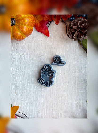 🎩 Hex Meow Clay Cutter Set – Polymer Clay Tool for Halloween