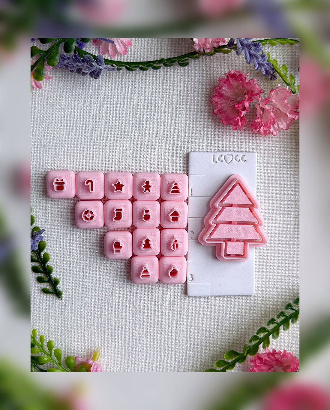 🎄 Holiday Tree Shelf Clay Cutter Set – Polymer Clay Tool