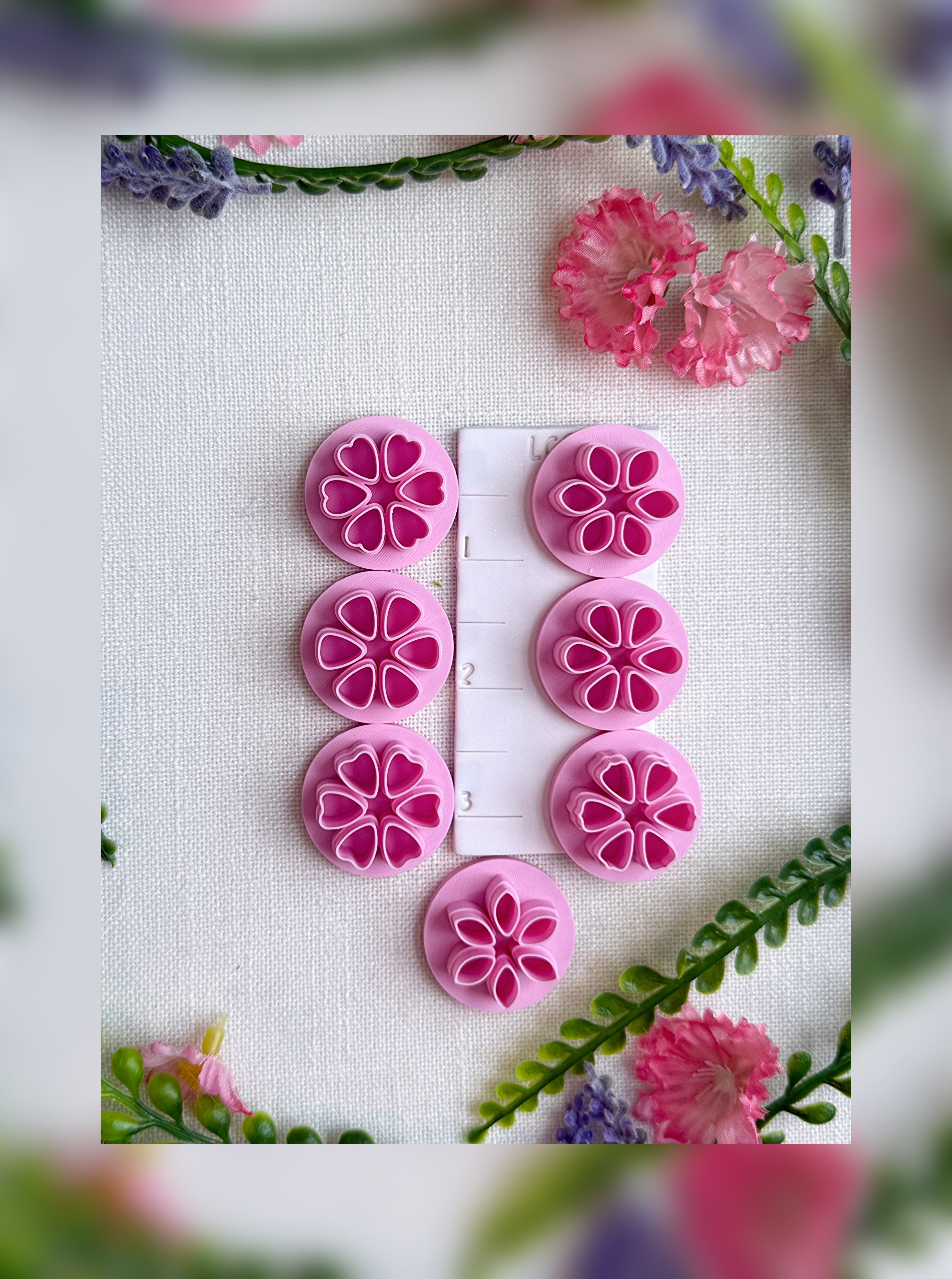 🌺 Bloom Cluster Clay Cutter – Choose 1, Set of 3, or Full 7 – Polymer Clay Tool