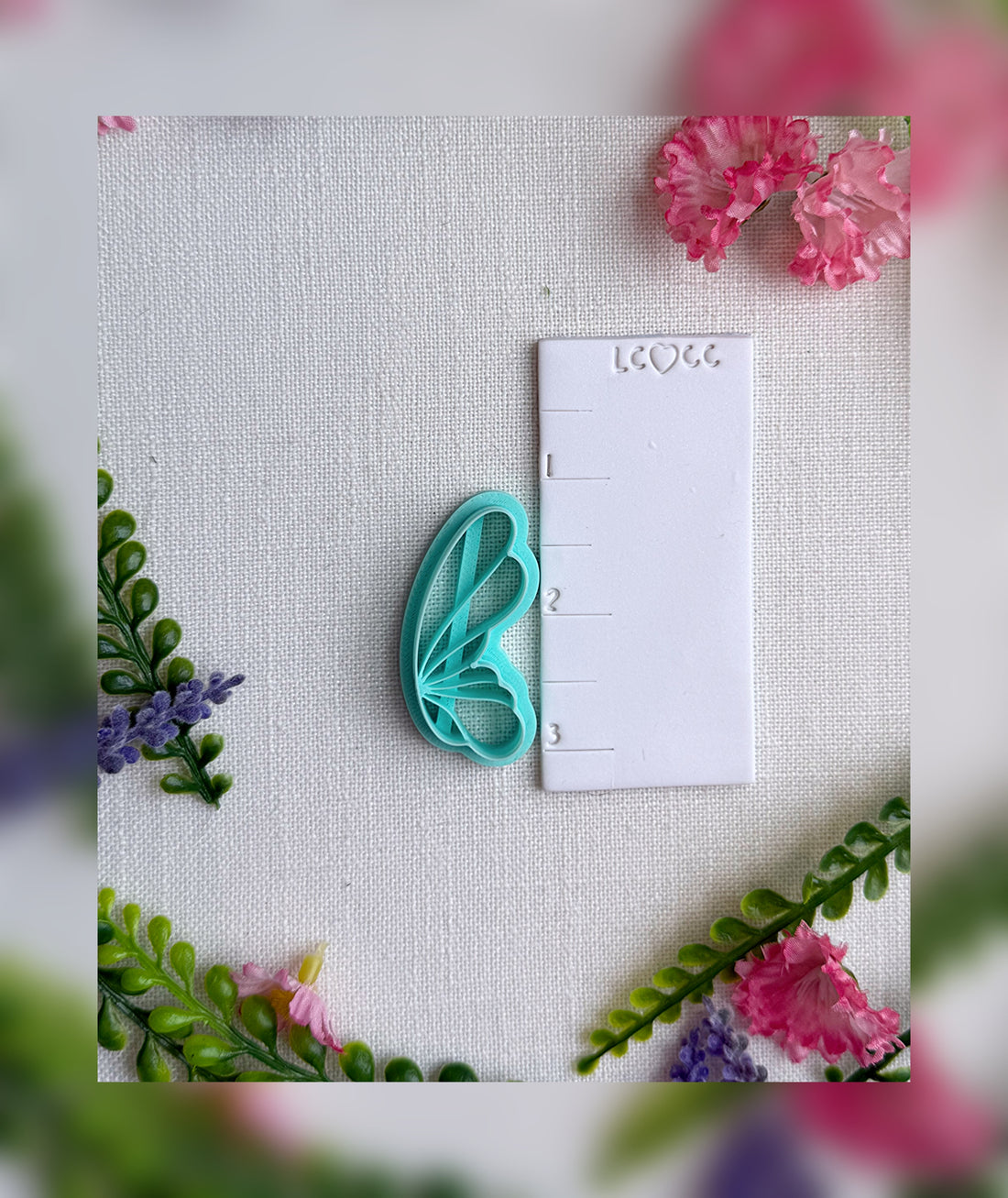 🦋 Blue Lobelia Wing Clay Cutter – Polymer Clay Tool