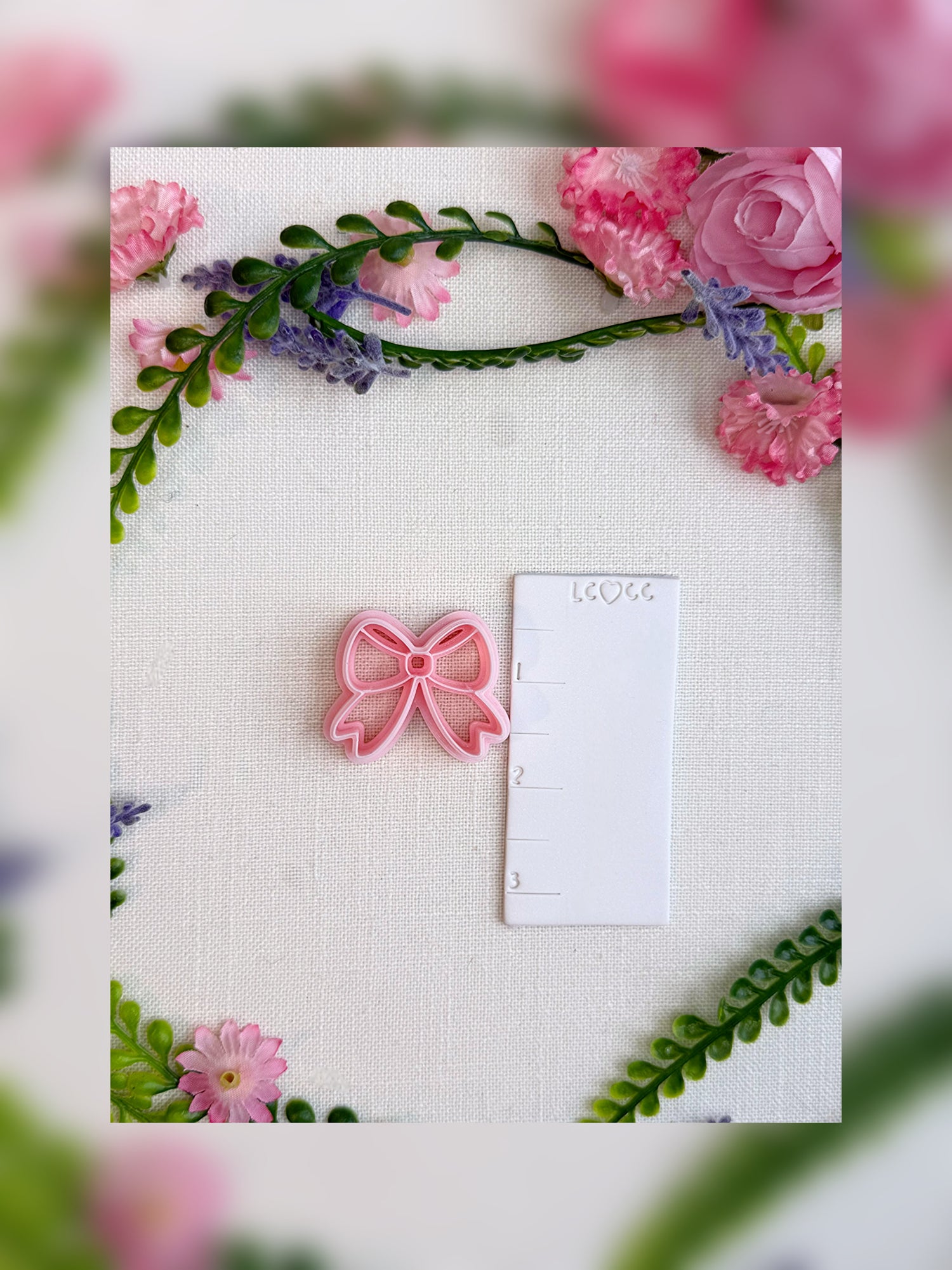 🎀 Sweetheart Bow Clay Cutter – Polymer Clay