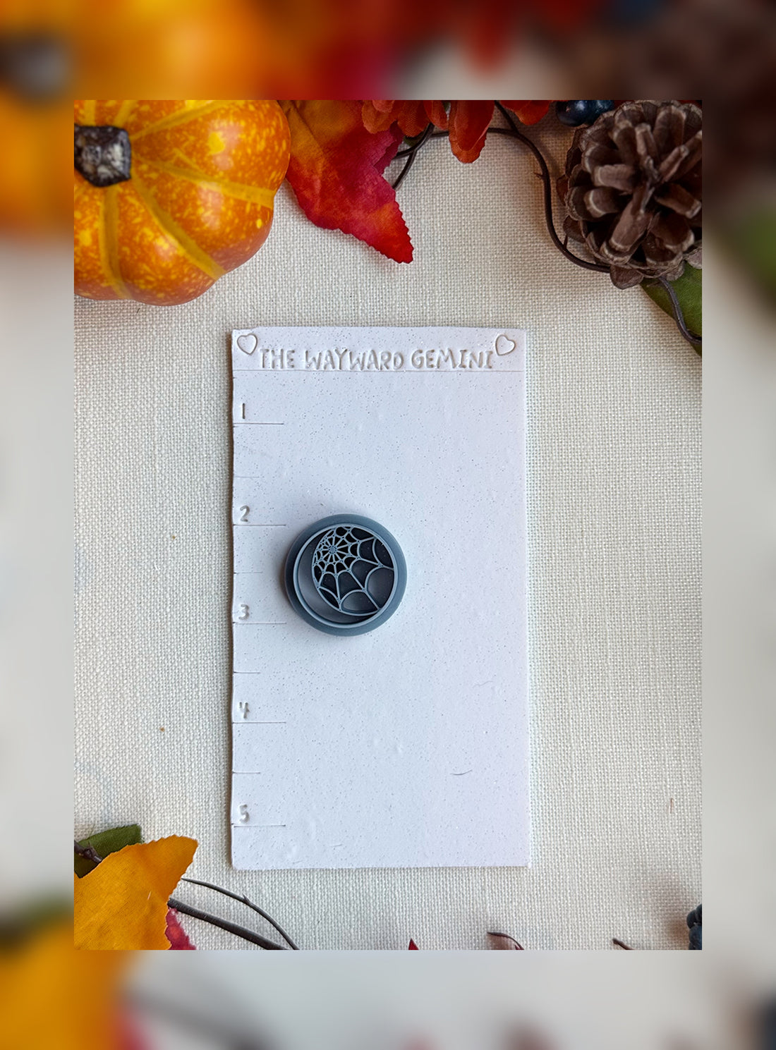 🕸️ Silken Shadows Clay Cutter – Polymer Clay Tool for Halloween