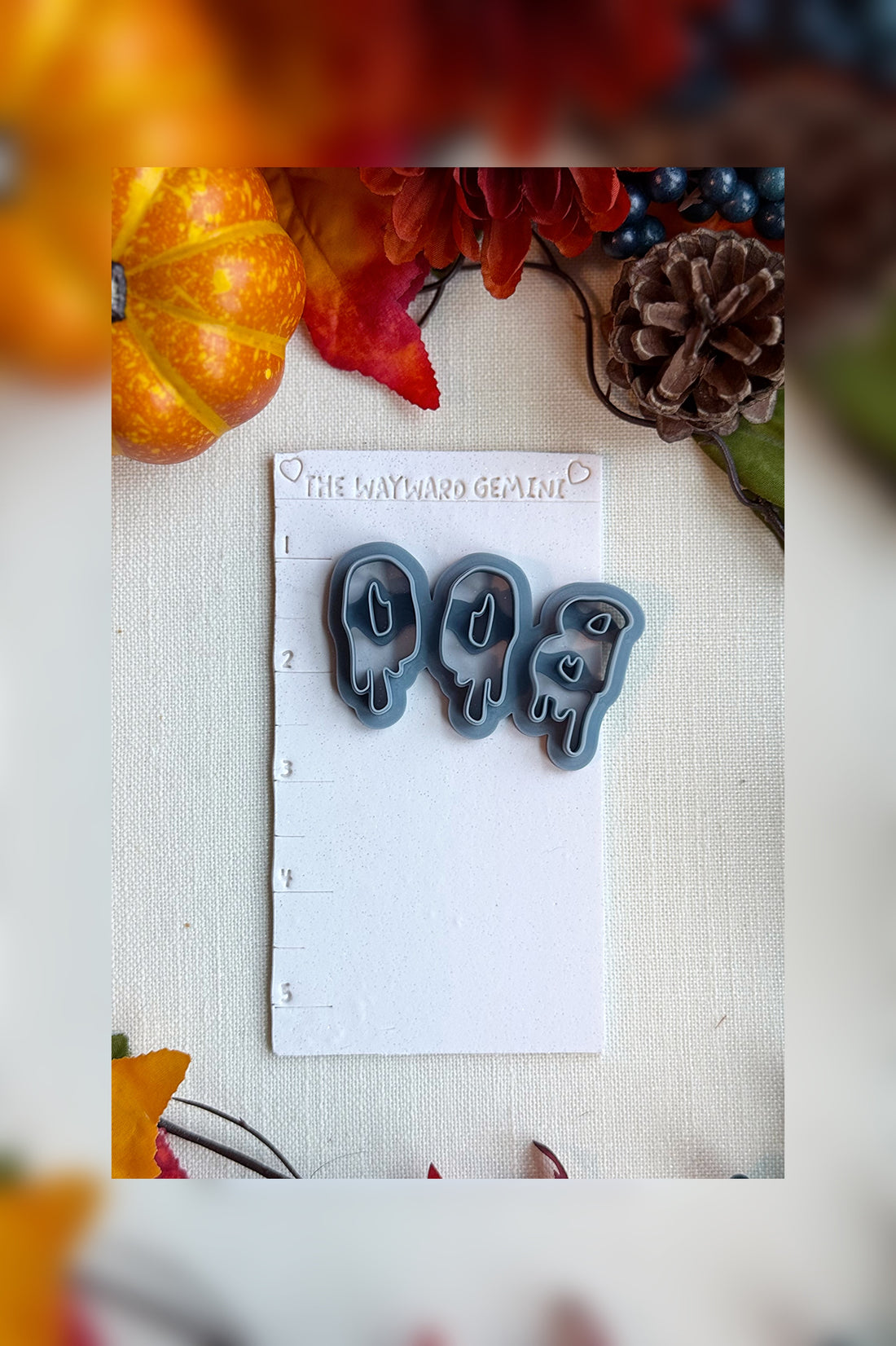 BOO! Drippy Ghost Letter Clay Cutter – Polymer Clay Tool for Halloween