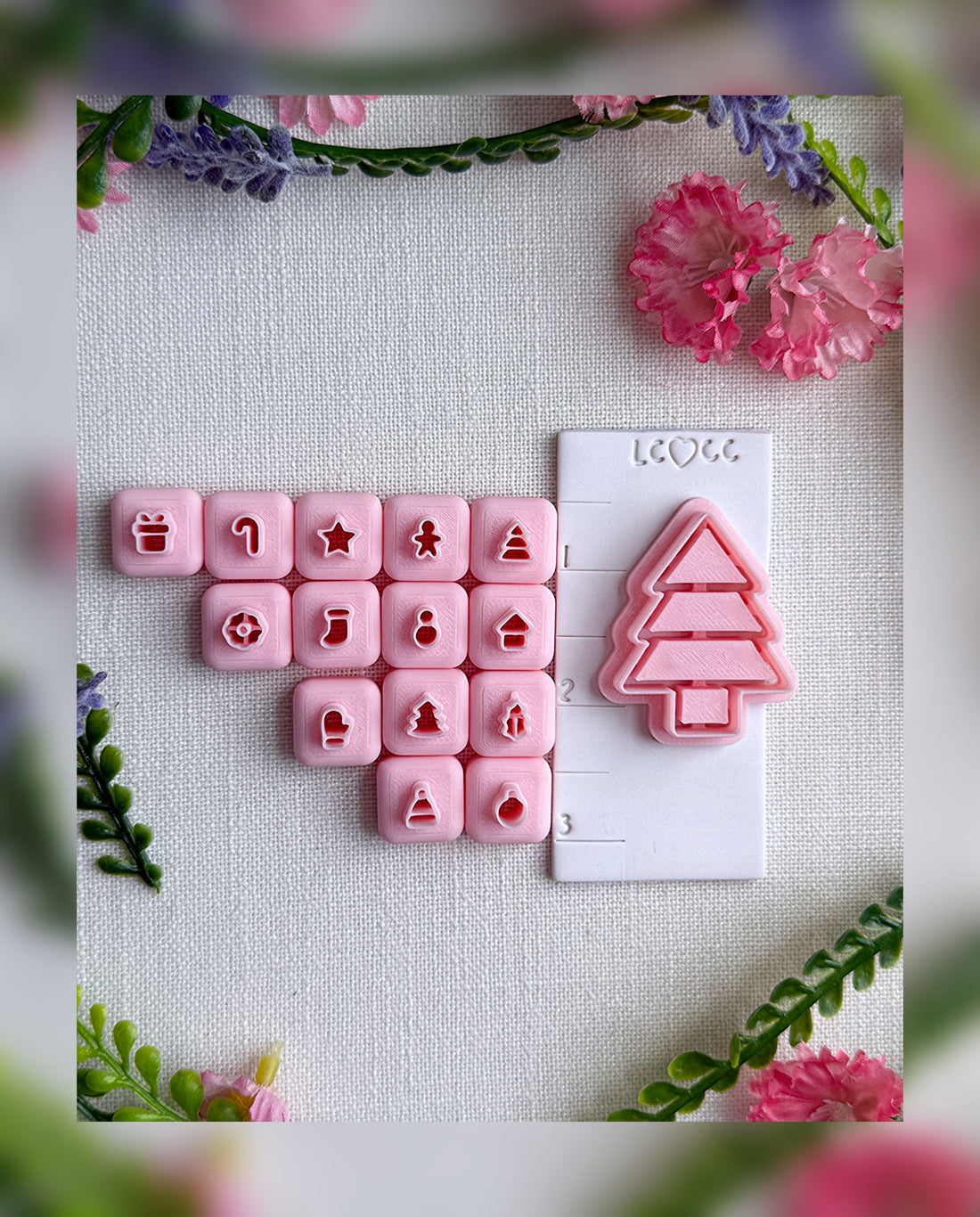 🎄 Holiday Tree Shelf Clay Cutter Set – Polymer Clay Tool