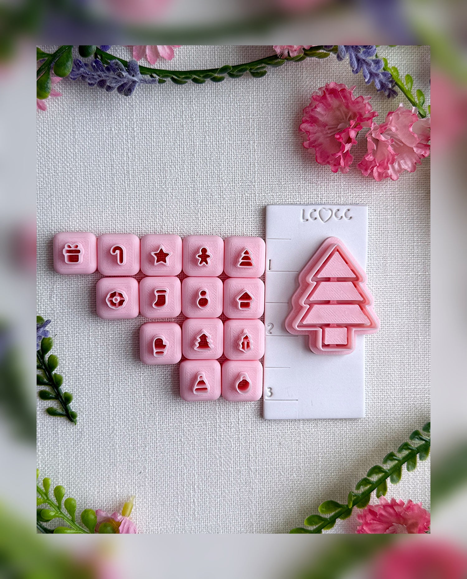 🎄 Holiday Tree Shelf Clay Cutter Set – Polymer Clay Tool