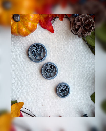 🕸️ Silken Shadows Clay Cutter – Polymer Clay Tool for Halloween