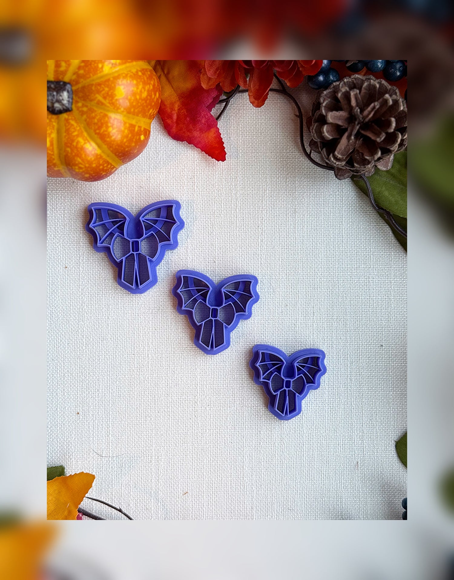 🦇 Batty Bow Clay Cutter – Polymer Clay Tool for Halloween