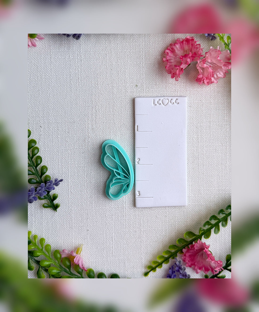 🦋 Blue Lobelia Wing Clay Cutter – Polymer Clay Tool