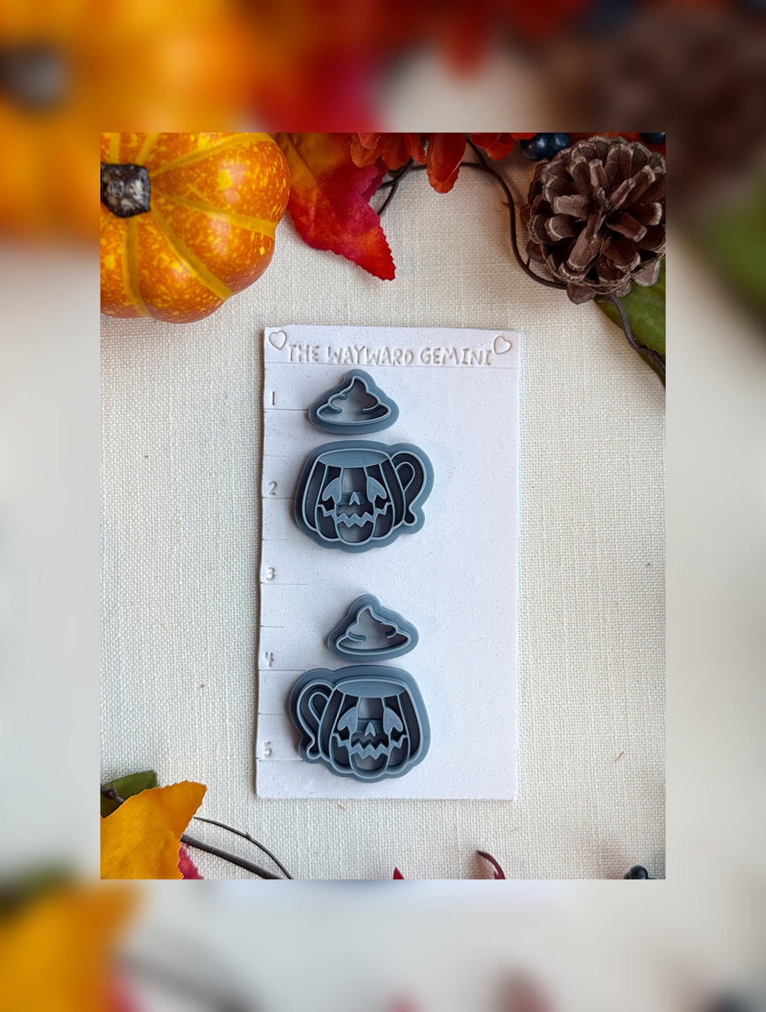 🎃 Pumpkin Brew Clay Cutter – Polymer Clay Tool with Witch Hat &amp; Jack-o’-Lantern Mug (2 Sizes)