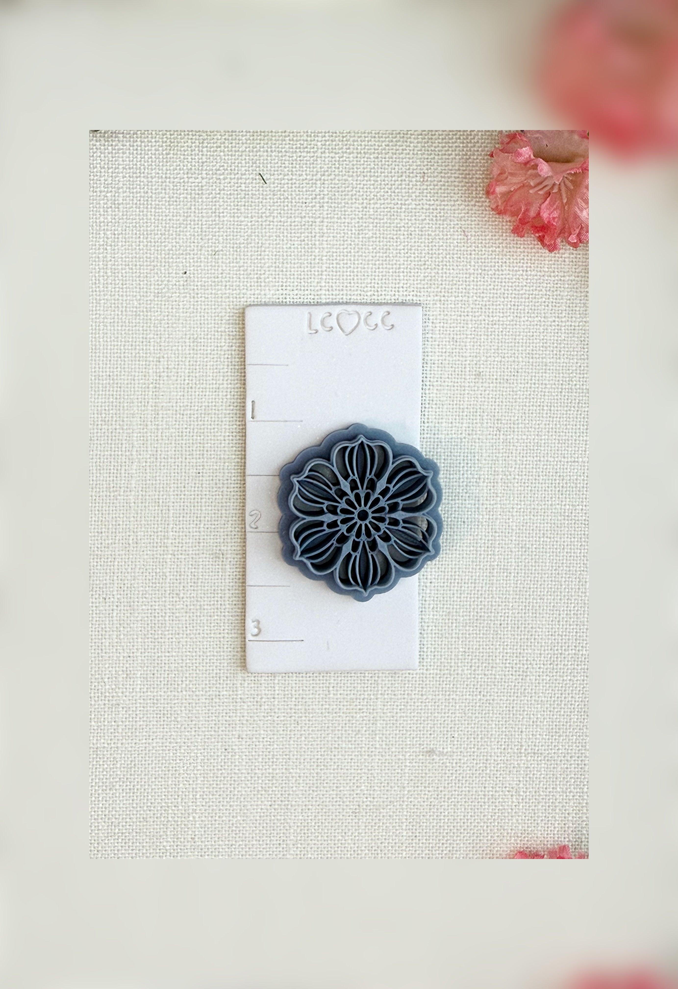 Moonlit Dahlia Mandala Clay Cutter – Polymer Clay Tool