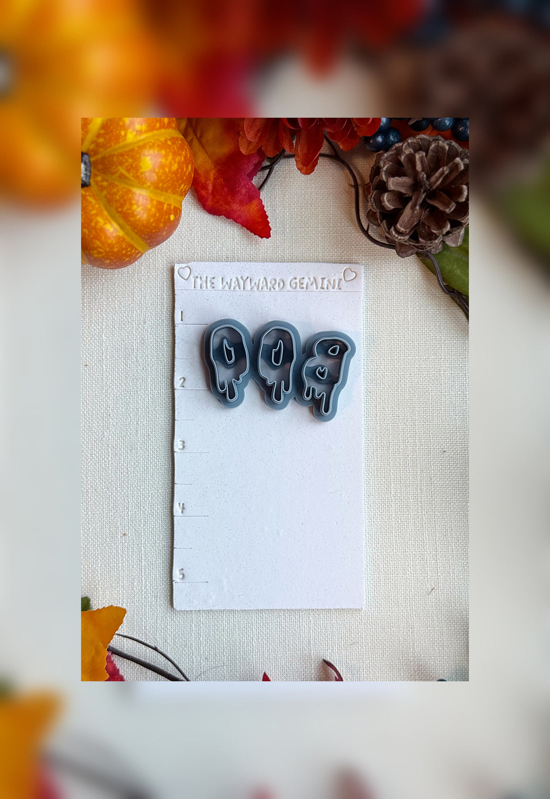 BOO! Drippy Ghost Letter Clay Cutter – Polymer Clay Tool for Halloween