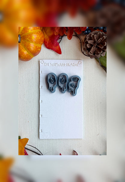 BOO! Drippy Ghost Letter Clay Cutter – Polymer Clay Tool for Halloween