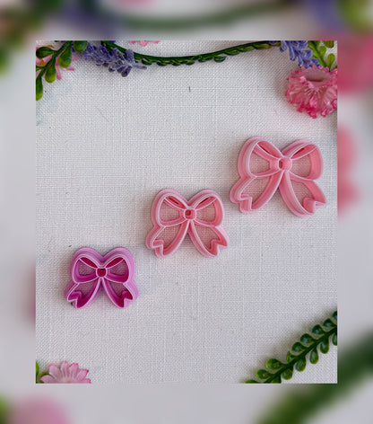 🎀 Sweetheart Bow Clay Cutter – Polymer Clay